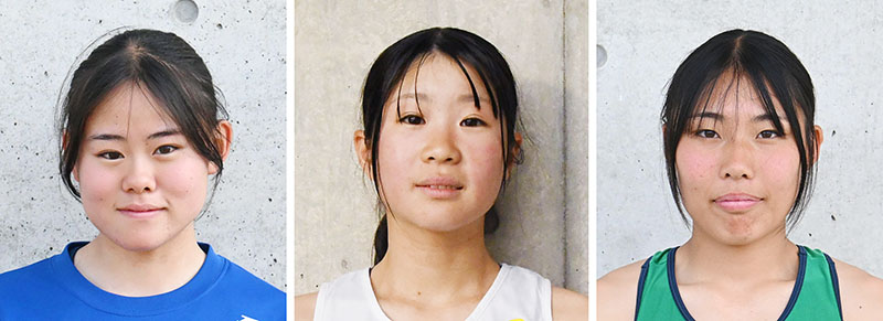 女子の注目選手（左から）遠山あん、土志田実桜、山形美由紀