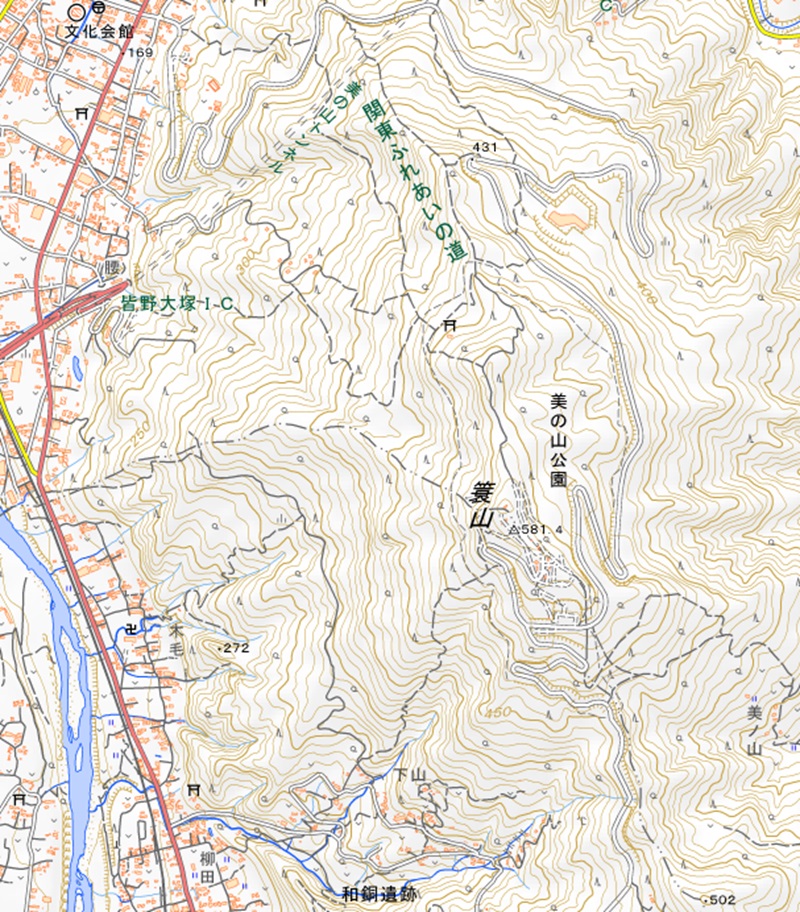 皆野町三沢の周辺（国土地理院のHP参照）