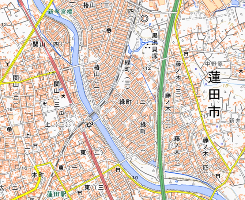 蓮田市椿山周辺（国土理知院のHP参照）