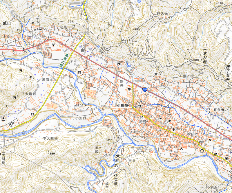 小鹿野町小鹿野の周辺（国土地理院HPより）
