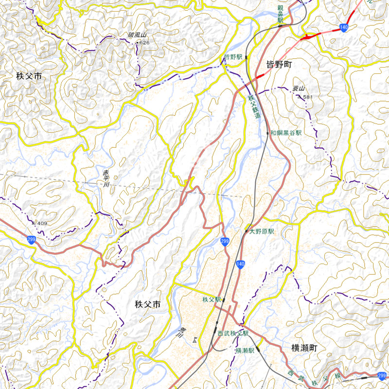 20260630クマ出没か秩父市の地図（国土地理院のHP地図参照）