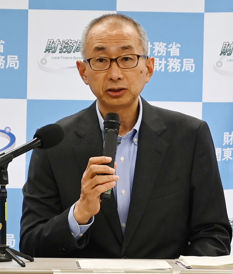 就任会見した彦谷直克関東財務局長＝14日、さいたま市中央区のさいたま新都心合同庁舎1号館