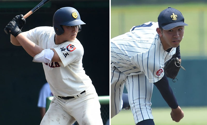 （左）準々決勝で豪快な2ランを放った浦和学院の4番内藤　（右）主に中継ぎとして試合終盤を締める立教新座のエース筒井