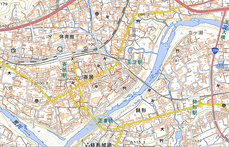 寄居町寄居周辺の地図