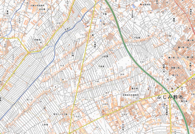 川越市下赤坂の周辺（国土地理院HPより）