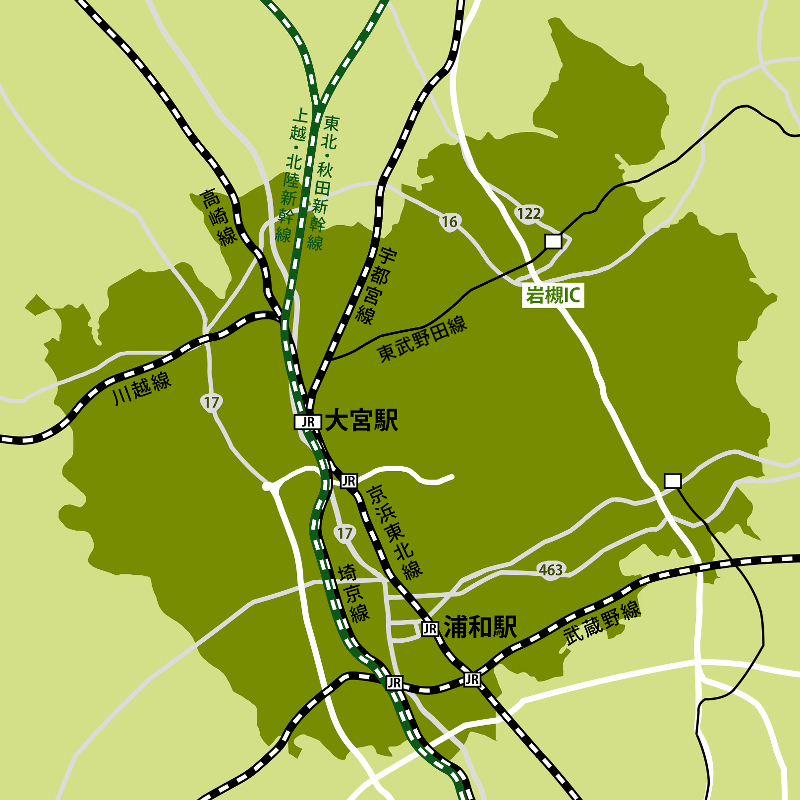 さいたま市の路線図