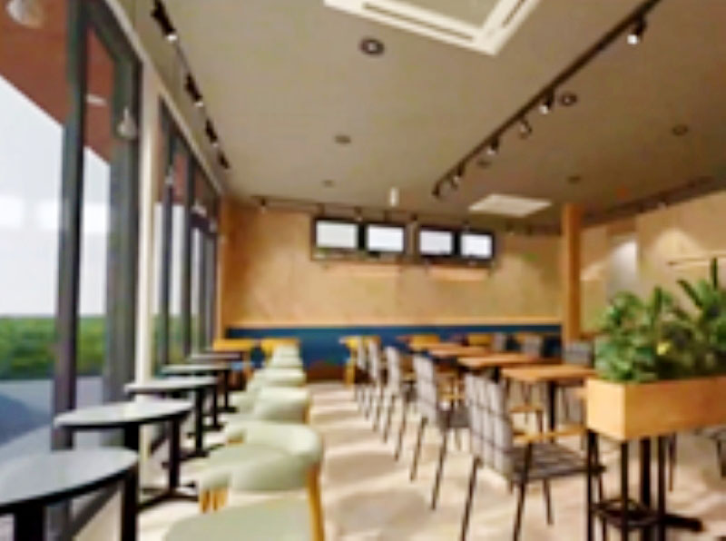 モスバーガー八潮店の店内イメージ図（モスフードサービス提供）