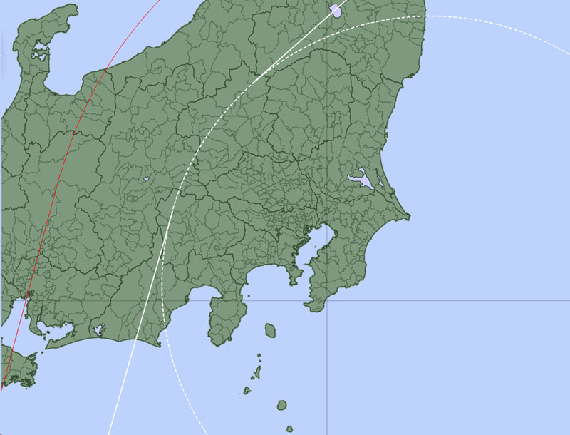 台風25号の21日午前9時の予報円、暴風警戒域拡大。各市町村位置表示＝18日午前9時50分発表、気象庁より