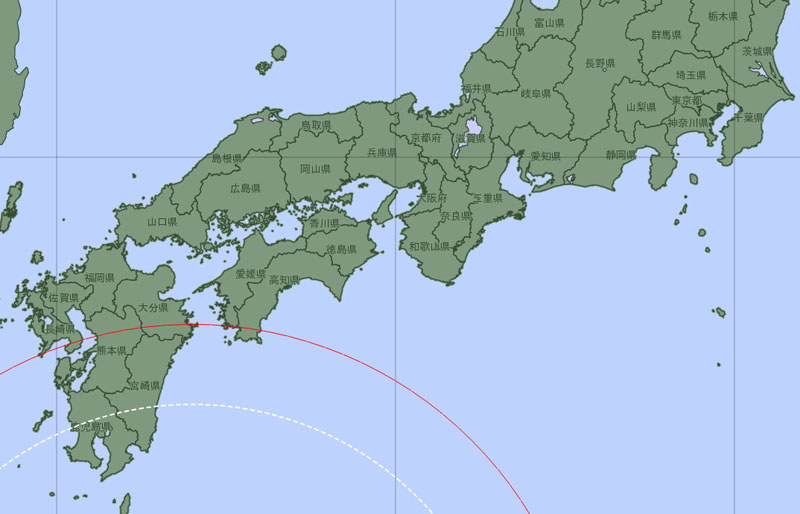 台風26号の30日予報円と暴風警戒域を拡大＝25日午前9時発表、気象庁より