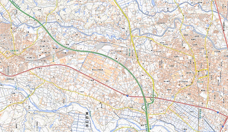 滑川町都の周辺（国土地理院HPより）