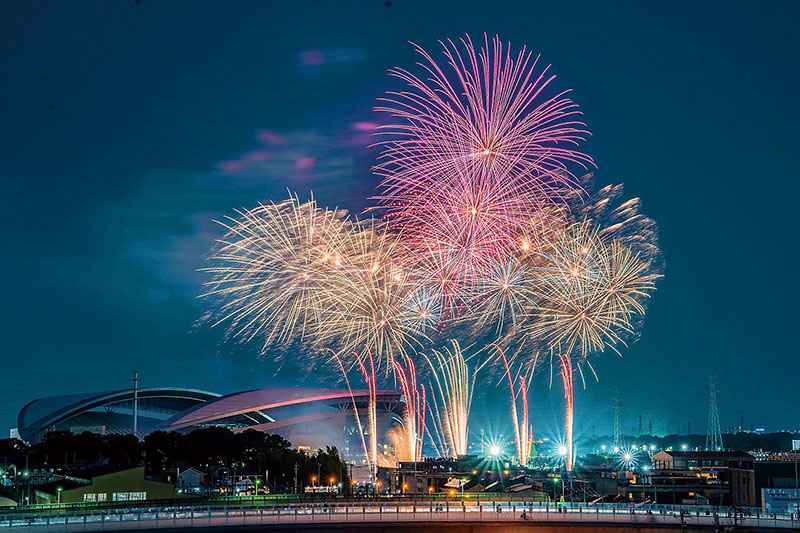 昨年の浦和美園まつり＆花火大会で秋の夜空を彩った花火（提供）