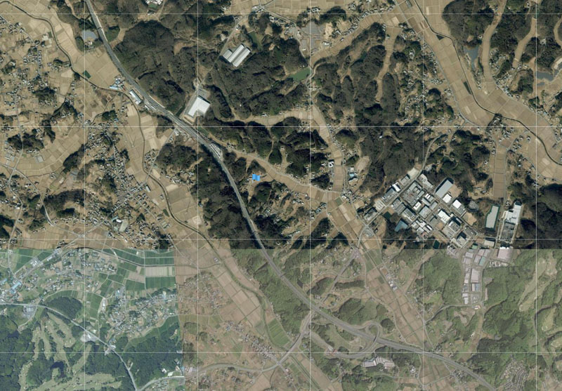 嵐山町越畑周辺の航空写真（国土地理院HPより）