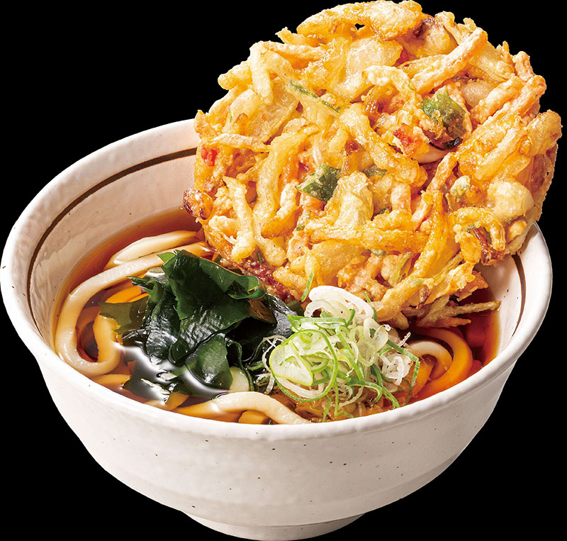 人気メニューの「天ぷらうどん」（提供）