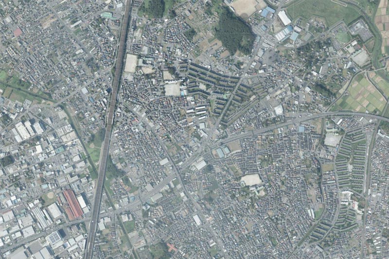上尾市原市周辺の航空写真（国土地理院HPより）