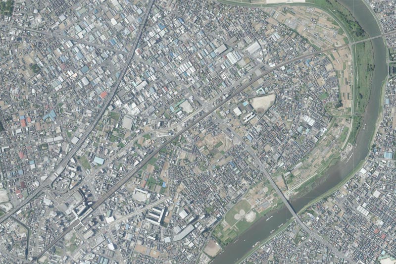 八潮市大字南川崎周辺の航空写真（国土地理院HPより）