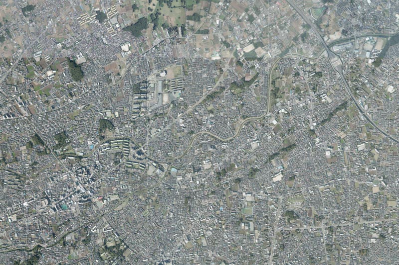 新座市石神3丁目周辺の航空写真（国土地理院HPより）
