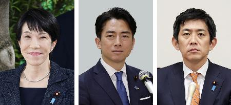 高市早苗氏、小泉進次郎氏、小林鷹之氏