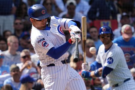 ナショナルズ戦で5打数1安打1打点だったカブスの鈴木=7日(AP=共同)