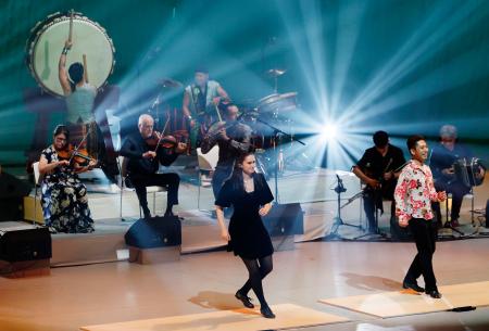 大阪・関西万博会場で開かれた、小泉八雲の生涯をたたえる音楽イベント＝８日午後、大阪市此花区の夢洲