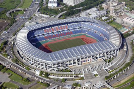 日産スタジアム＝２０２４年７月、横浜市港北区（共同通信社ヘリから）