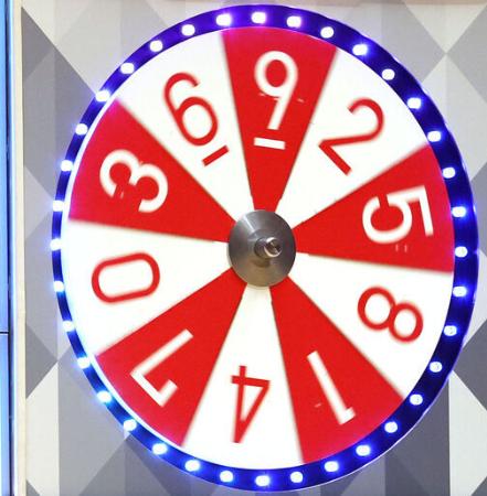 宝くじ抽せん会のルーレット