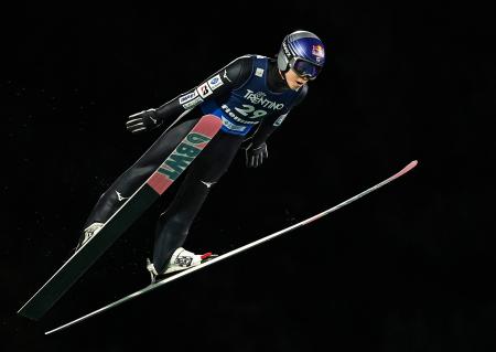 ＧＰジャンプ男子個人第８戦で優勝した小林陵侑＝バルディフィエメ（共同）