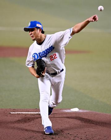 ６回２失点で１１勝目を挙げた中日・大野＝バンテリンドーム