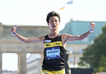 男子で２位に入った赤崎暁＝ベルリン（ロイター＝共同）