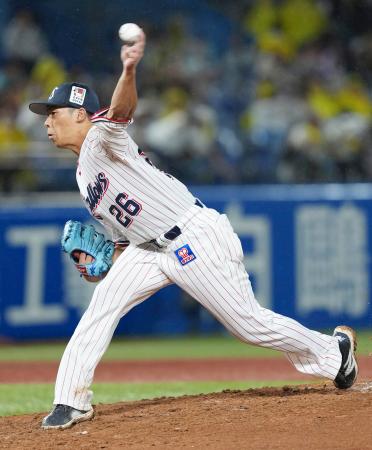 阪神戦に先発し７回無失点で４勝目を挙げたヤクルト・山野＝神宮