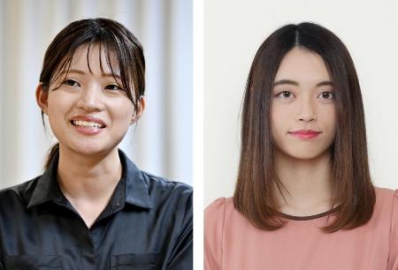 （左から）藤沢里菜女流本因坊、星合志保四段