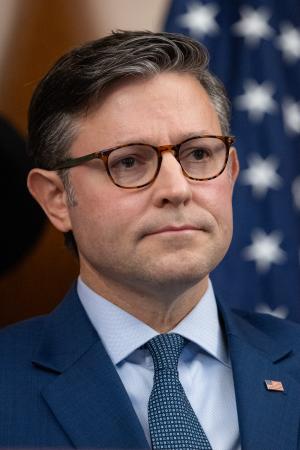 米共和党のジョンソン下院議長＝１６日、ワシントン（ゲッティ＝共同）