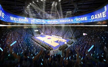 やずやグループなどが福岡市に建設する新アリーナの内観イメージ