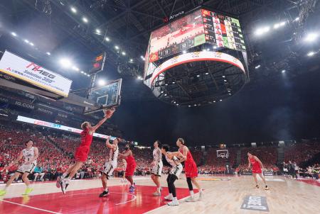 名古屋市のIGアリーナで行われた、バスケットボールBリーグ1部の名古屋D―北海道戦=4日