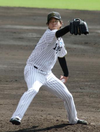 秋季教育リーグのくふうハヤテ戦に登板した阪神・高橋=宮崎市