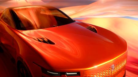 トヨタ自動車が「ジャパンモビリティショー」に出展する「センチュリー」ブランドのオレンジ色クーペ(同社提供)