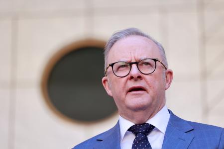 　オーストラリアのアルバニージー首相＝８日、キャンベラ（ゲッティ＝共同）