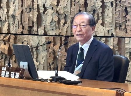 記者会見するＮＨＫの稲葉延雄会長＝１６日午後、東京都渋谷区