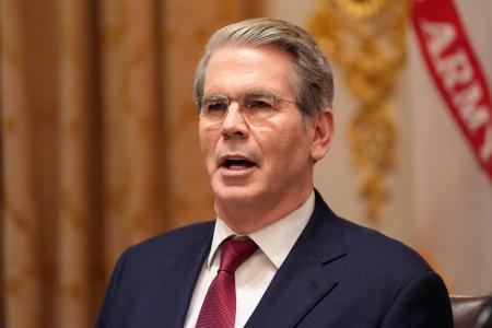 スコット・ベセント米財務長官=17日、ワシントン(AP=共同)