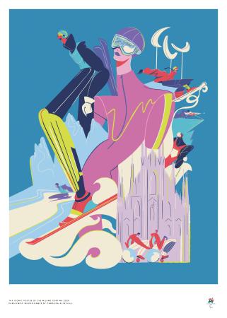 ミラノ・コルティナ冬季パラリンピックの公式アートポスター((C)Fondazione Milano Cortina 2026)