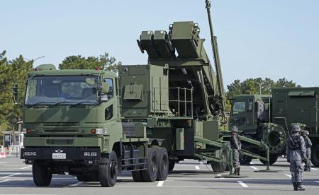 航空自衛隊のPAC3=2024年2月、福岡市