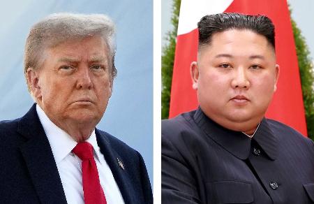 (左から)トランプ米大統領(ゲッティ=共同)、北朝鮮の金正恩朝鮮労働党総書記(朝鮮通信=共同)