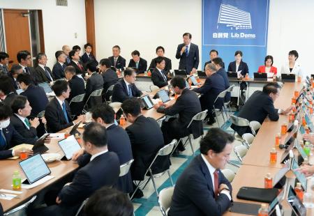自民党本部で開かれた外国人政策本部の初会合＝１１日午前、東京・永田町