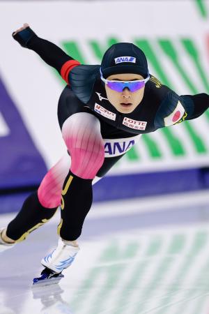 女子１０００メートル　滑走する山田梨央＝ソルトレークシティー（共同）