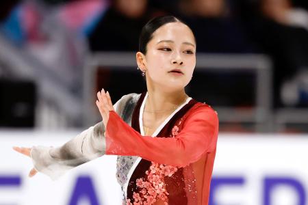 女子フリー　演技する渡辺倫果＝レークプラシッド（共同）