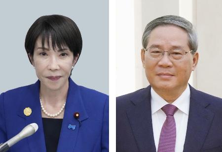高市早苗首相（左）、中国の李強首相