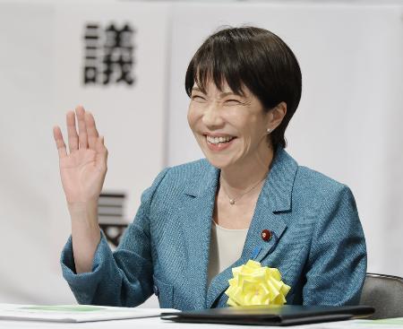 　全国町村長大会に臨む高市早苗首相＝１９日、東京都渋谷区