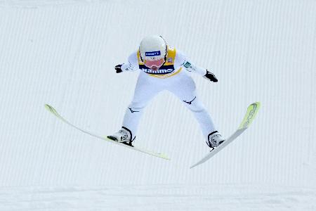 Ｗ杯ジャンプ女子個人で開幕２連勝を決めた丸山希＝２３日、リレハンメル（共同）