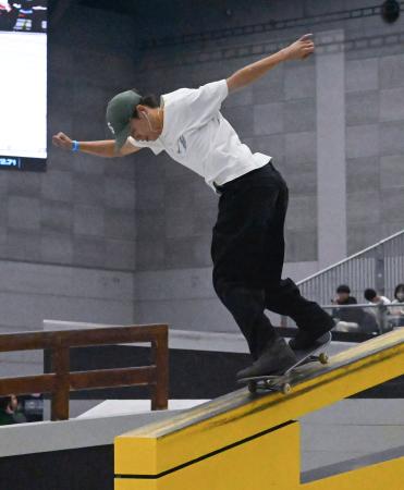 　男子ストリート準決勝に出場した白井空良＝北九州メッセ