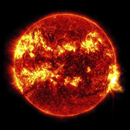 ２０２４年５月に観測された強い太陽フレア（ＮＡＳＡ／ＳＤＯ提供）