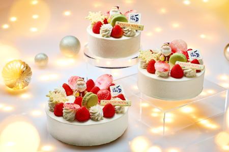 　帝国ホテルの人気の定番「クリスマスショートケーキ」。１３５周年のロゴプレートをトッピングした（提供写真）